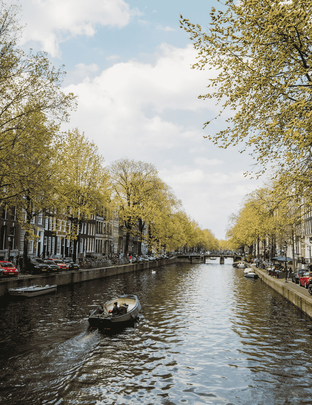 View over the canal in amsterdam from the ambassade hotel.