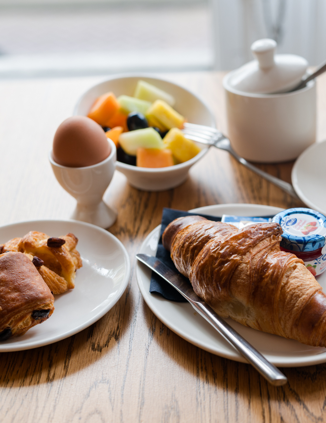 Breakfast served at the ambassade hotel.