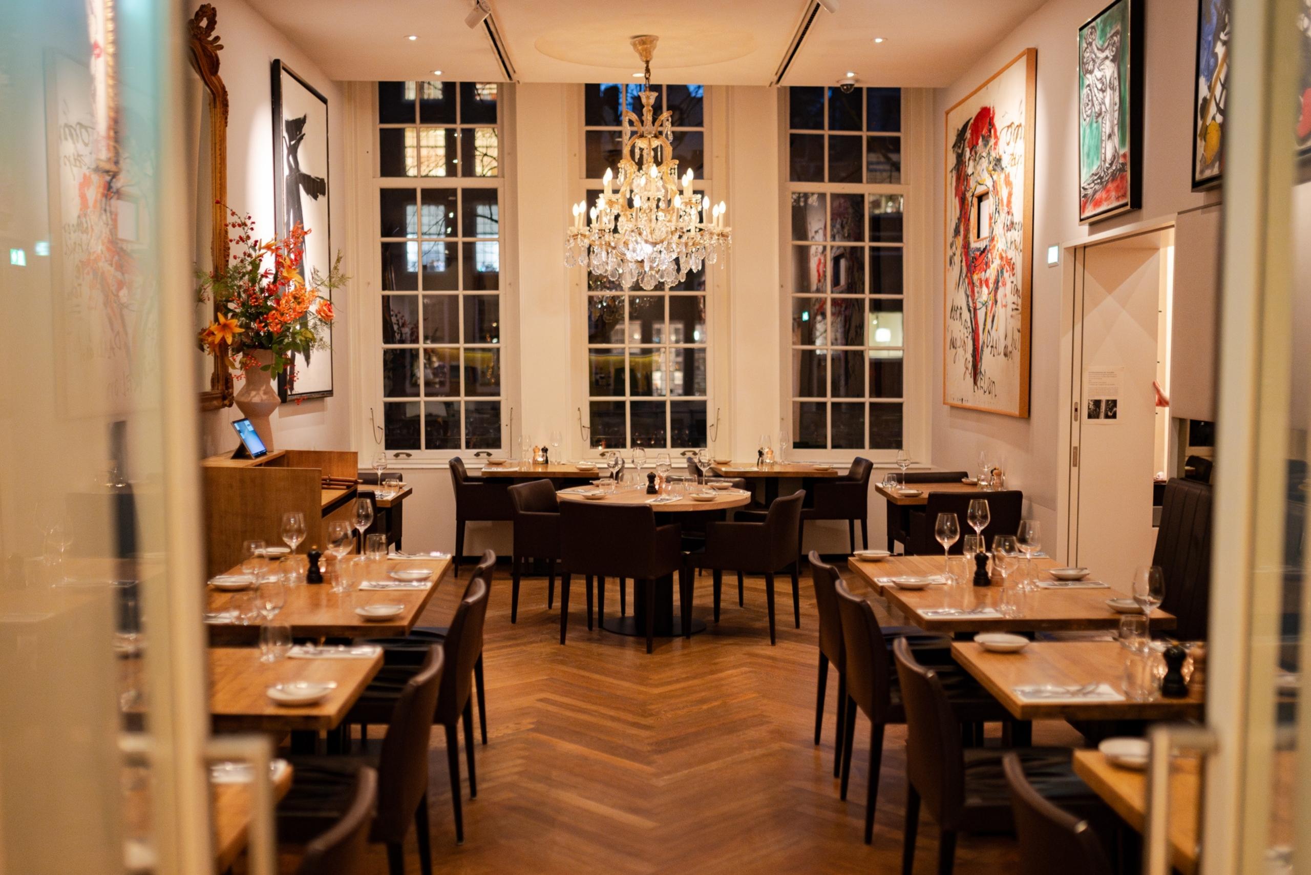 Wolvecamp lounge at brasserie ambassade, a stylish dining area also available for private dining.