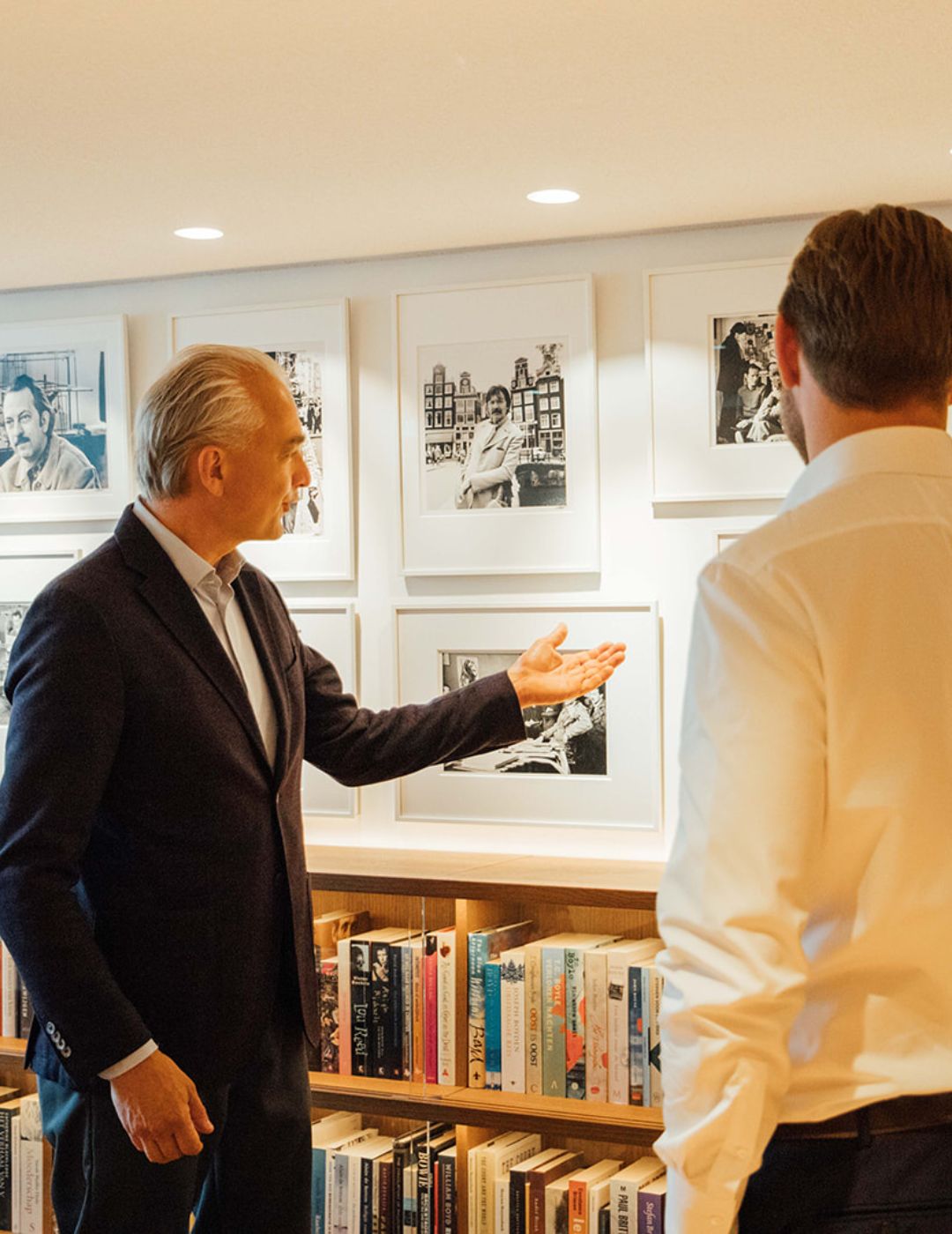 Eduard janssen giving a private tour about art and literature at the ambassade hotel in amsterdam.