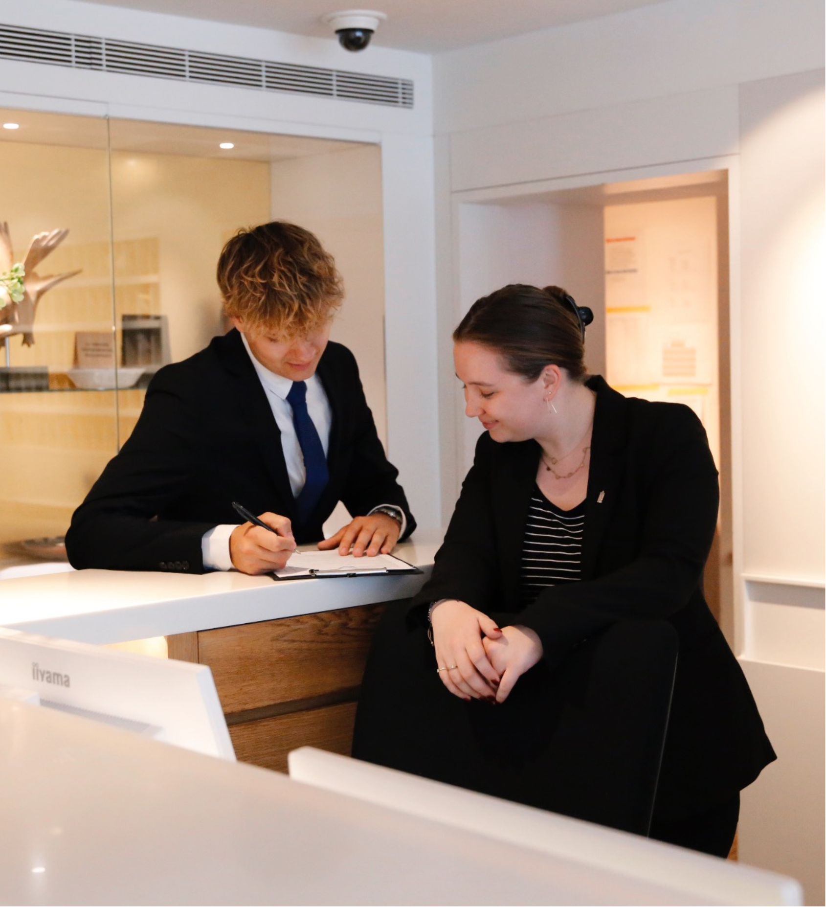 Two front office colleagues at the ambassade hotel.